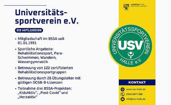 Daten und Fakten rund um den Universitätssportverein Halle (Saale).