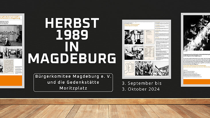 Ausstellung zur Friedlichen Revolution in Magdeburg im Herbst 1989.