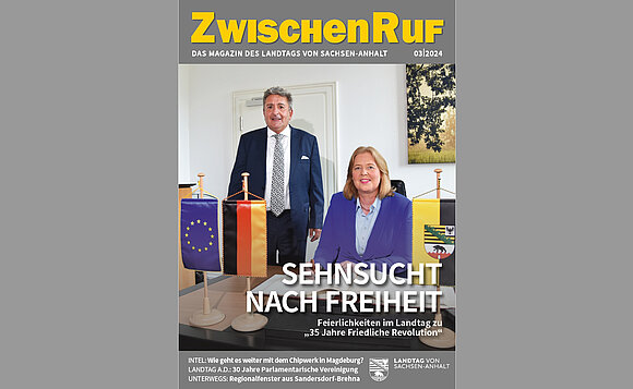 Titelbild des ZwischenRufs Nr. 3 im Jahr 2024, Schellenberger und Bas.